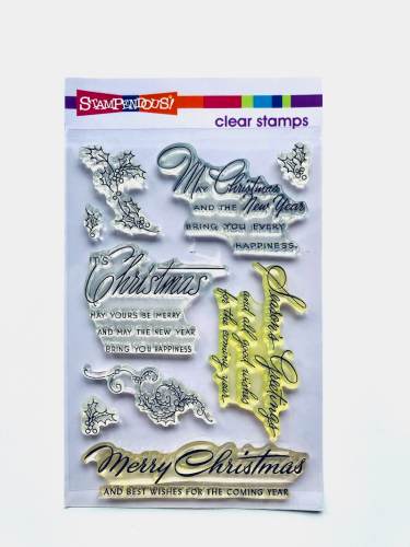 *USED* Christmas Wishes Sentiment Clear Stamp Set