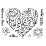 Blooming Love Heart Clear Stamp Set