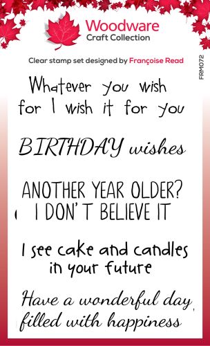 Woodware More Wishes Birthday Sentiment Clear Stamp Set 