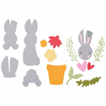 Sizzix Bunny Rabbit Bits And Blooms Die Set