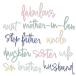 Sizzix Fabulous Family Names Die Set