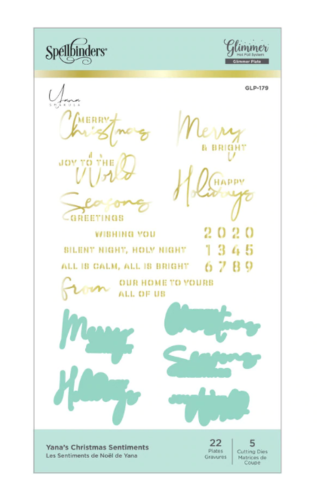 Yanas Christmas Sentiments Hot Foil Stamp and Die Set