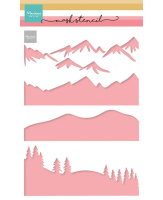 Mountain Scenery Skyline Stencil